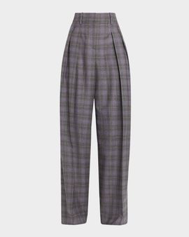 Michael Kors Collection Glen Plaid Cashmere-Wool Pants