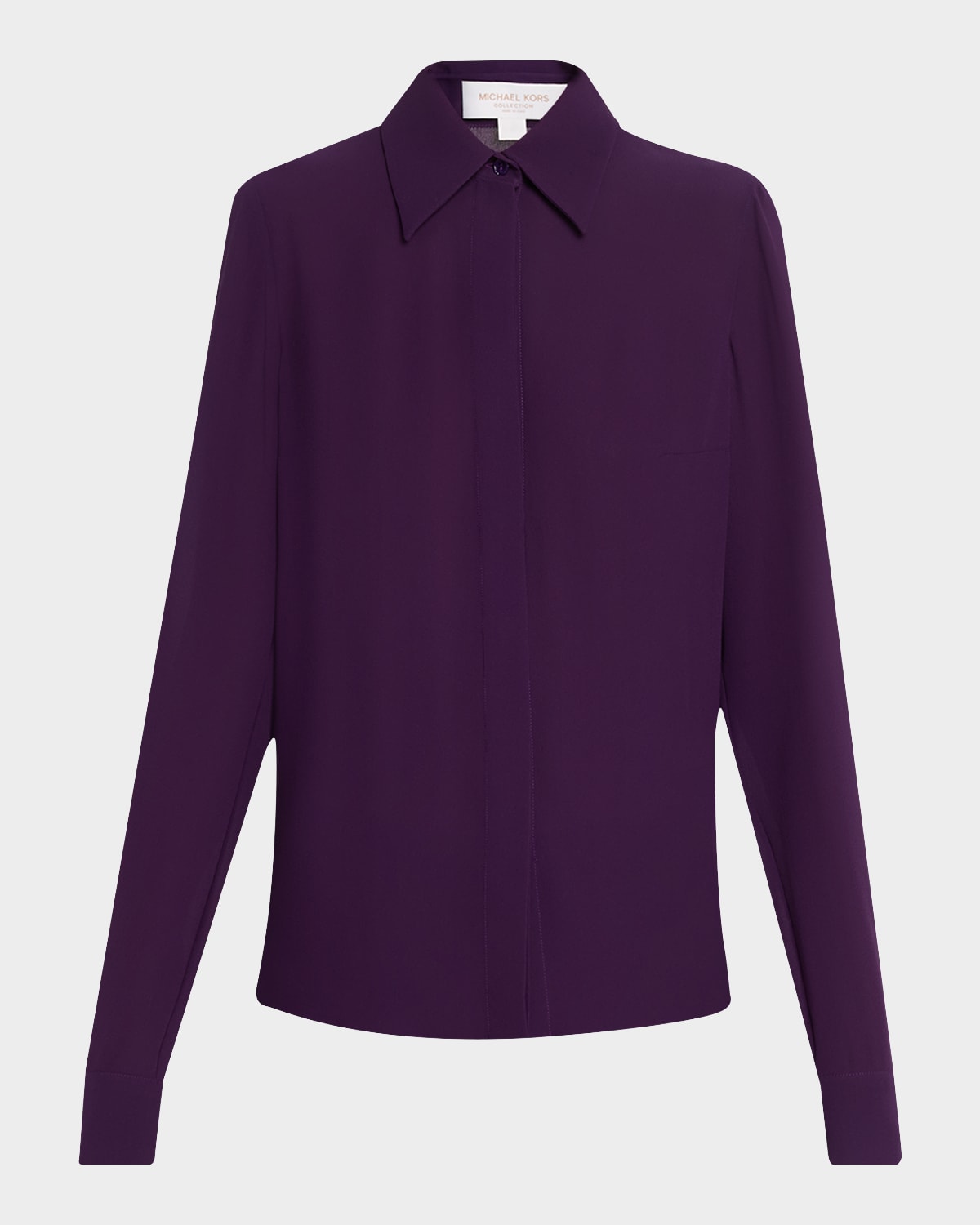 Michael Kors Collection Hansen Silk Crepe de Chine Button-Down Shirt