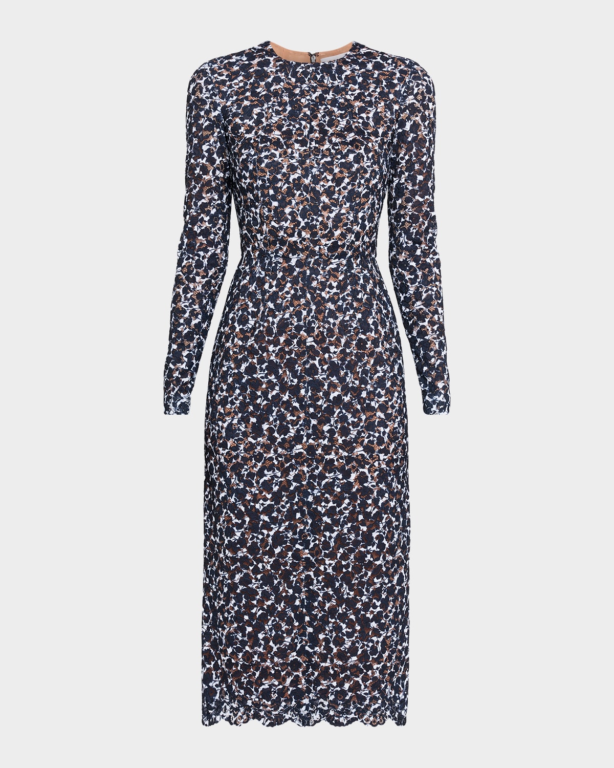 Michael Kors Collection Long-Sleeve Lace Midi Sheath Dress