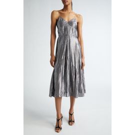 Michael Kors Collection Michael Kors Collection Crushed Metallic Midi Cocktail Dress