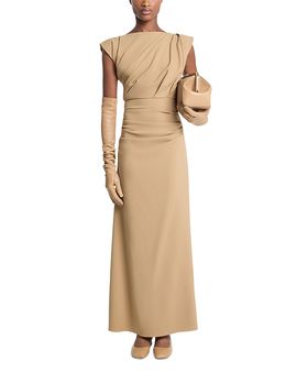 Michael Kors Collection Michael Kors Collection Draped Column Wool-Blend Gown