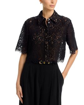 Michael Kors Collection Michael Kors Collection Floral Corded Lace Cropped Shirt