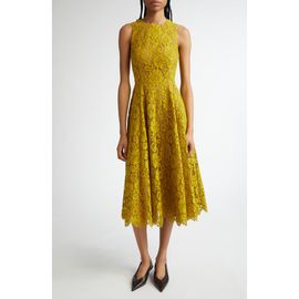Michael Kors Collection Michael Kors Collection Floral Lace Sleeveless Fit & Flare Midi Dress