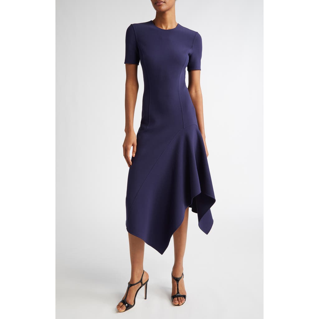 Michael Kors Collection Michael Kors Collection Handkerchief Hem Stretch Wool Dress