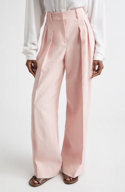 Michael Kors Collection Michael Kors Collection Pleated Linen Wide Leg Pants
