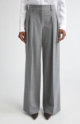 Michael Kors Collection Michael Kors Collection Pleated Slouch Stretch Wool Trousers