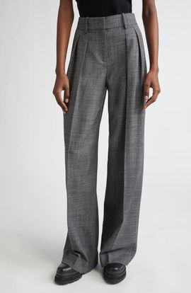 Michael Kors Collection Michael Kors Collection Pleated Slouch Wool & Silk Trousers