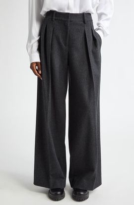 Michael Kors Collection Michael Kors Collection Pleated Wool Stretch Flannel Baggy Pants