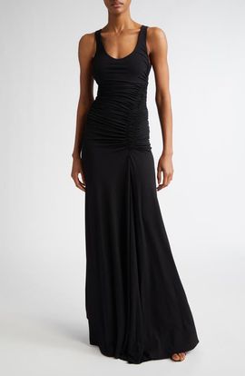 Michael Kors Collection Michael Kors Collection Ruched Jersey Sleeveless Gown