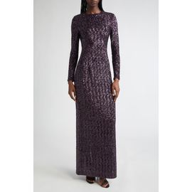 Michael Kors Collection Michael Kors Collection Sequin Long Sleeve Sheath Gown