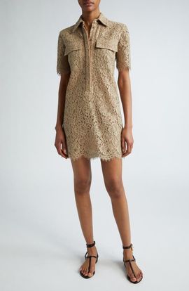 Michael Kors Collection Michael Kors Collection Short Sleeve Lace Shirtdress