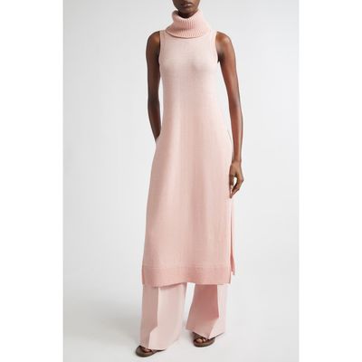 Michael Kors Collection Michael Kors Collection Sleeveless Cashmere & Linen Turtleneck Tunic Sweater