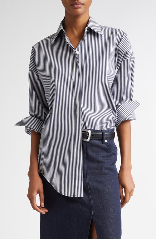 Michael Kors Collection Michael Kors Collection Wedge Oversize Pinstripe Button-Up Shirt