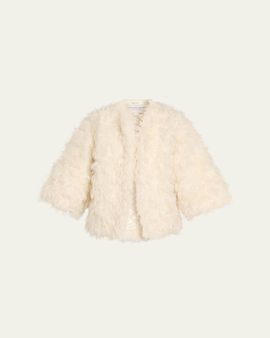 Michael Kors Collection Mohair Faux-Fur Open Jacket