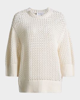 Michael Kors Collection Open-Stitch Crewneck Sweater