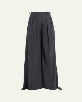 Michael Kors Collection Opera Wide-Leg Stretch Wool Trousers
