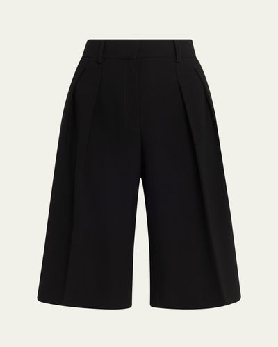 Michael Kors Collection Pleated Wide-Leg Bermuda Shorts