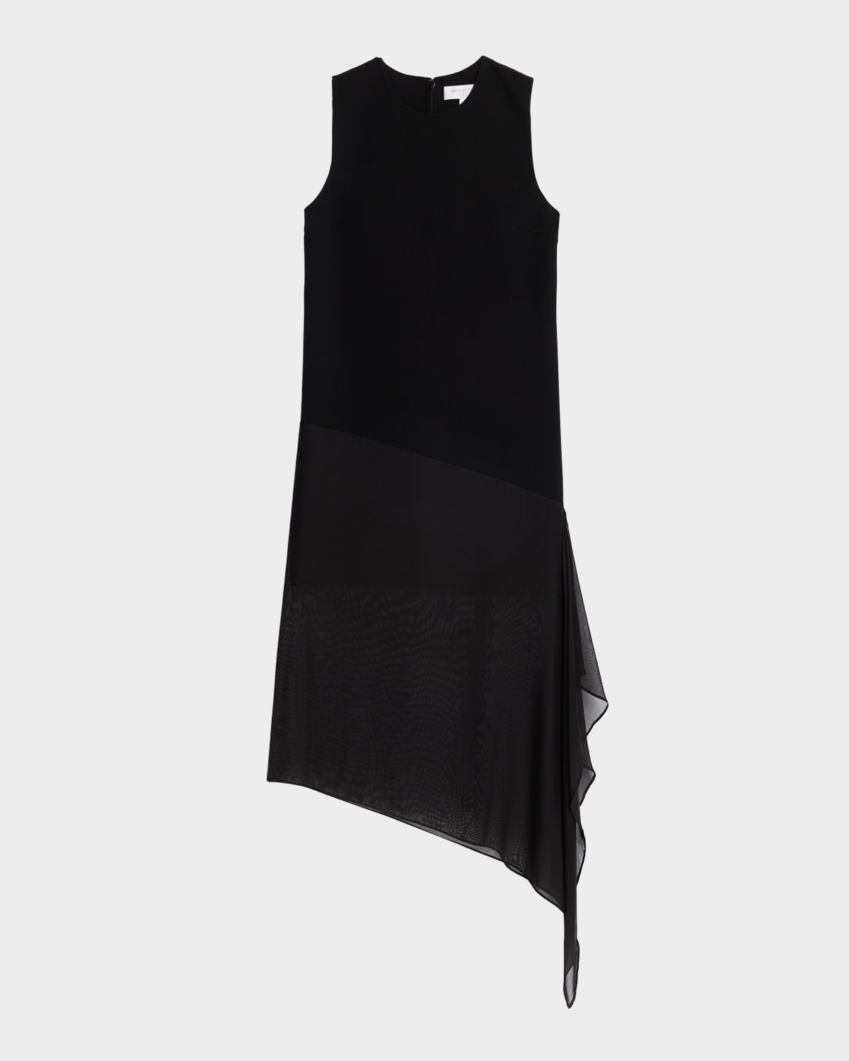 Michael Kors Collection Sleeveless Wool Crepe Sheer Midi Dress