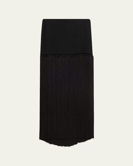 Michael Kors Collection Tassel Wool Gabardine Maxi Skirt