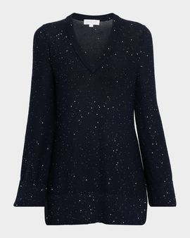 Michael Kors Collection V-Neck Sequin Knit Sweater