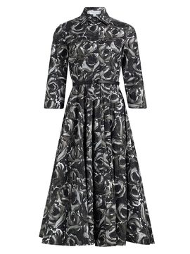 Michael Kors Collection Women's Printed Cotton A-Line Midi-Dress