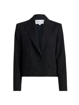Michael Kors Collection Women's Spencer Pinstriped Virgin Wool-Blend Blazer