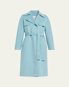 Michael Kors Collection Wrap-Front Plush Wool Coat