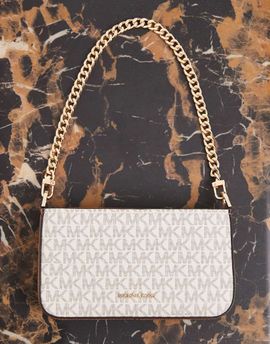 Michael Kors Michael Kors bryant small crossbody pochette bag in cream monogram-White