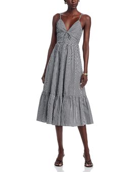 Michael Kors Michael Kors Gingham Cotton Midi Dress