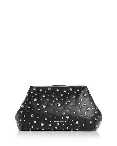 Michael Kors Michael Kors Goldie Studded Leather Clutch