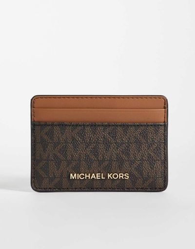 Michael Kors Michael Kors Jet Set cardholder in brown monogram print