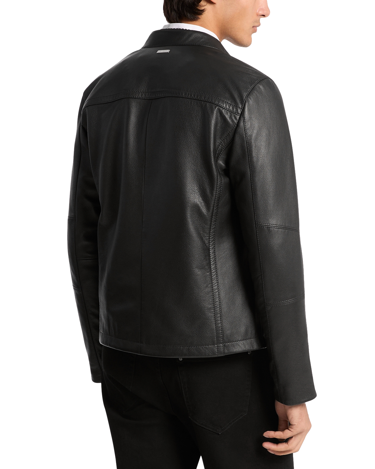 Michael Kors - Men's Grained Double Zip Pocket Leather Jacket