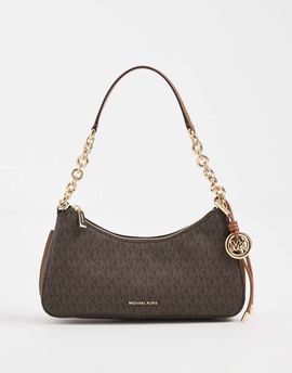 Michael Kors Michael Kors Nolita chain pochette shoulder bag in brown monogram