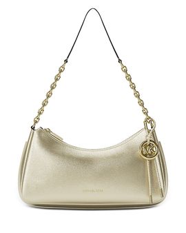 Michael Kors Michael Kors Nolita Medium Metallic Gold Leather Pouchette