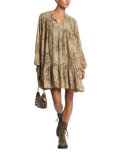 Michael Kors Michael Kors Printed Tiered Mini Dress