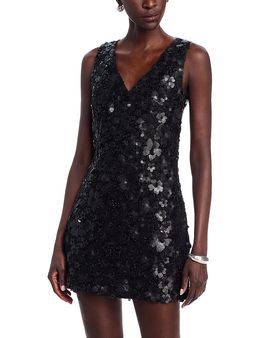 Michael Kors Michael Kors Sequin Flower V Neck Mini Dress