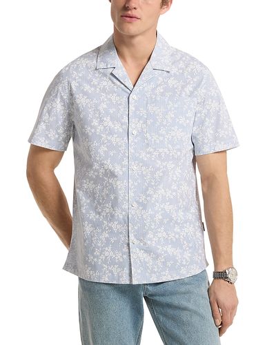 Michael Kors Michael Kors Short Sleeve Floral Stripe Camp Collar Shirt