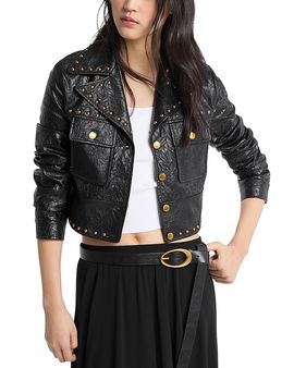 Michael Kors Michael Kors Studded Faux Leather Jacket