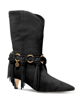 Michael Kors Michael Kors Women's Daniela Leather Fringe Boots