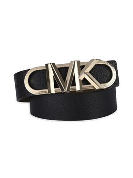 Michael Kors Women's MK Logo Buckle Leather Belt