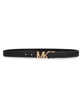 Michael Kors Women's MK Logo Monogram Leather Belt
