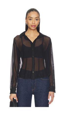 Michael Lauren Michael Lauren Alameda Mesh Long Sleeve Button Up