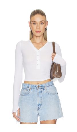 Michael Lauren Michael Lauren Fremont Deep V Snap Henley Top