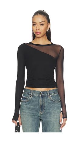 Michael Lauren Michael Lauren Solita Long Sleeve Asymmetrical Top