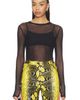 Michael Lauren Michael Lauren Vero Long Sleeve Fitted Mesh Top - 1
