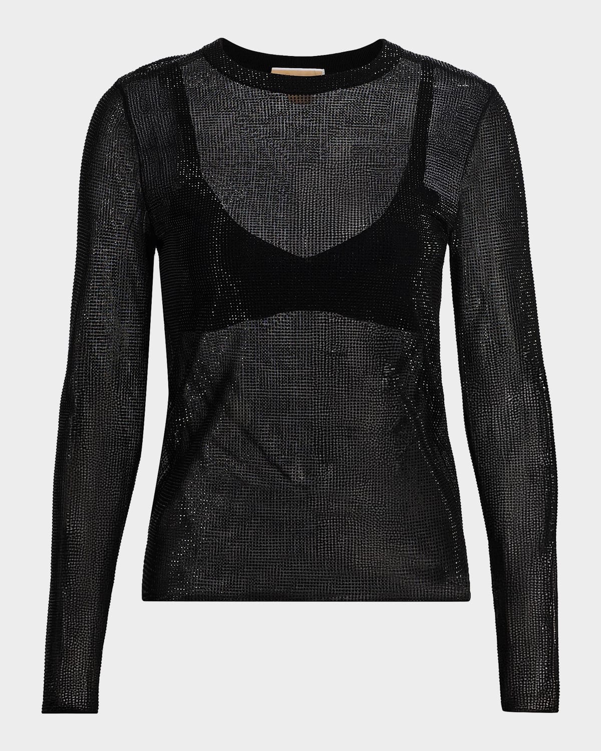 MICHAEL Michael Kors Gem Fitted Crewneck Top