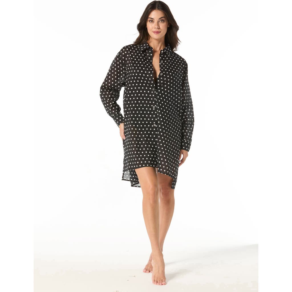 MICHAEL Michael Kors MICHAEL Michael Kors Classic Dot Cover Up Shirt Swim