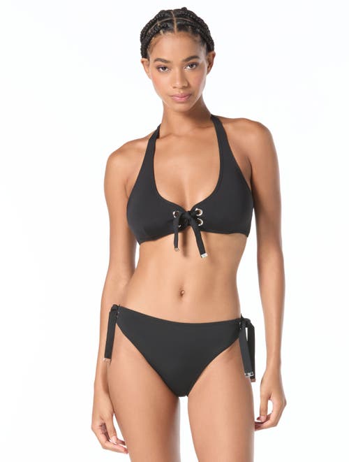 MICHAEL Michael Kors MICHAEL Michael Kors Grommet Solids Halter Bra Swim Top