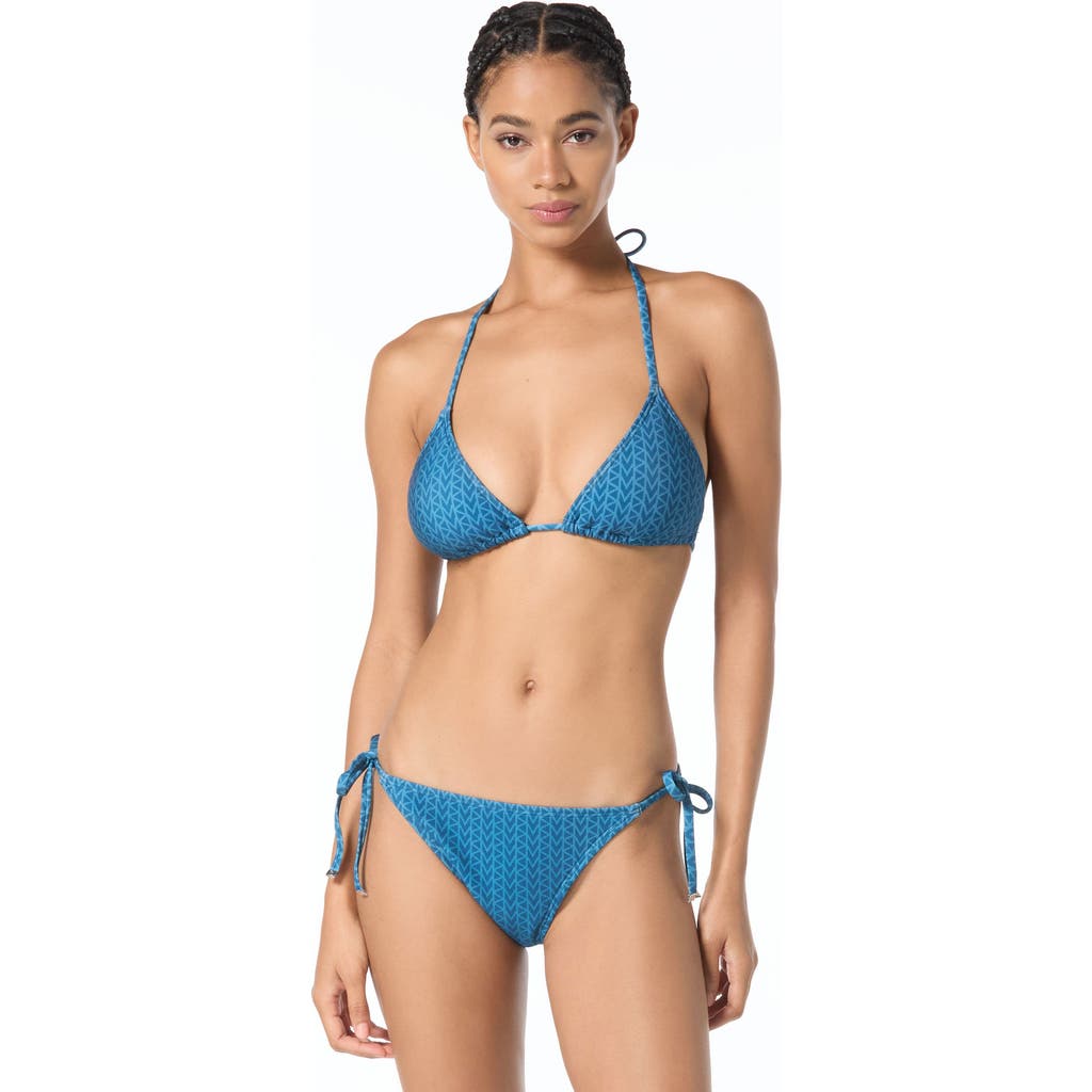 MICHAEL Michael Kors MICHAEL Michael Kors Twill Logo String Bikini Swim Top
