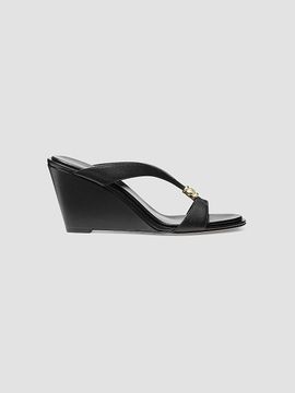 MICHAEL Michael Kors Women's Cherie 75MM Leather Slip-On Wedge Sandals
